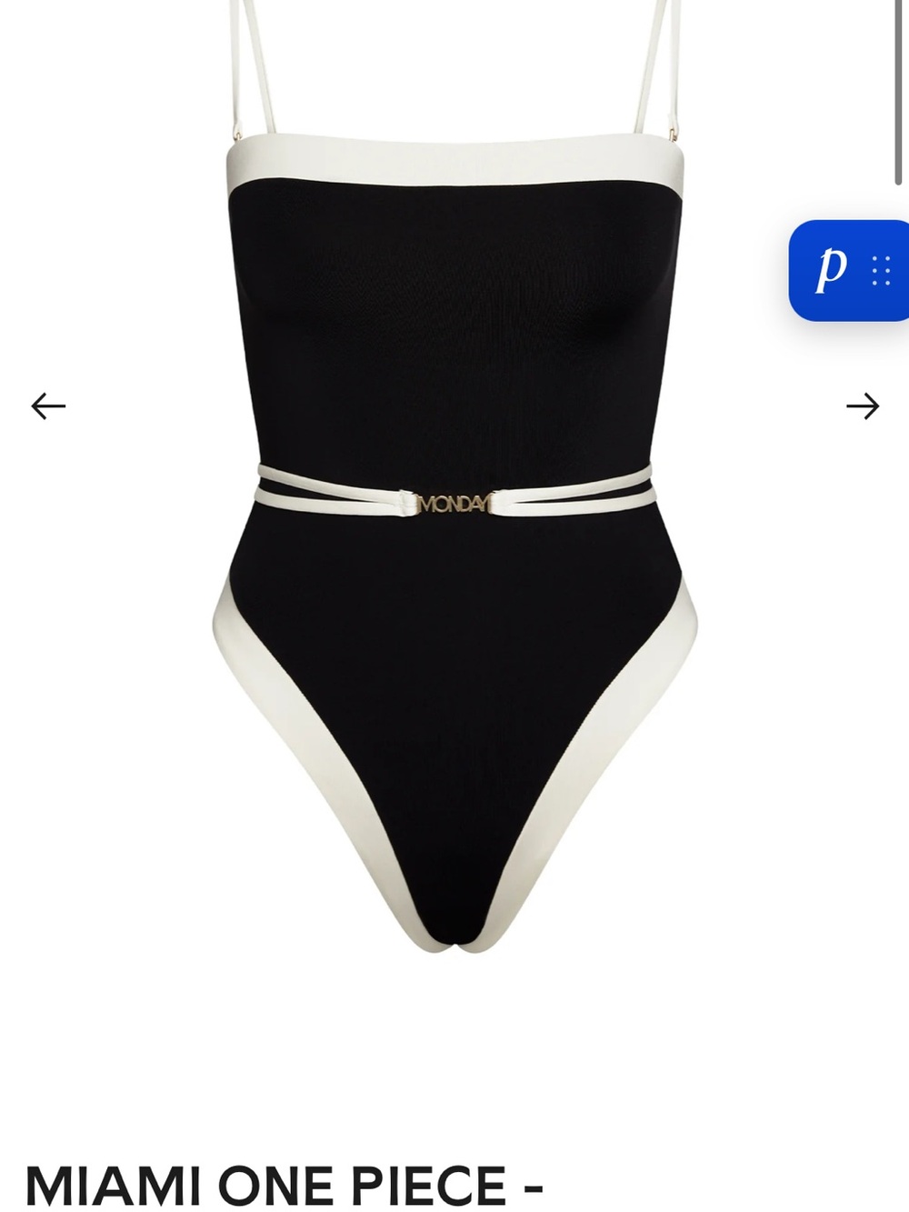 Monday Swimwear Black One-Piece Swimsuit with White Logo